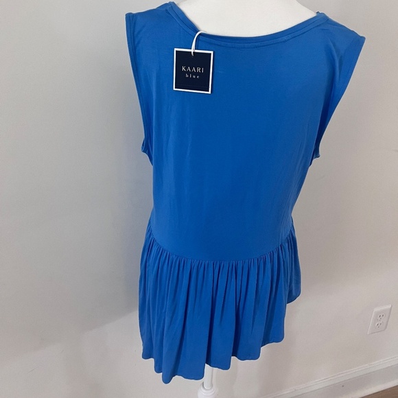 Kaari Blue 'Blue Beam' Everyday Essentials Ruffle Hem Tank Top |Large| NWT - Picture 4 of 7
